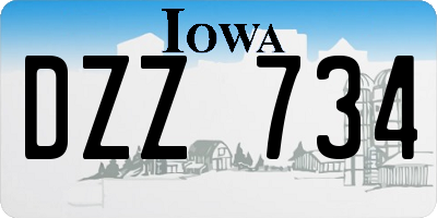 IA license plate DZZ734