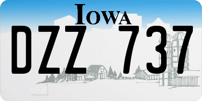 IA license plate DZZ737