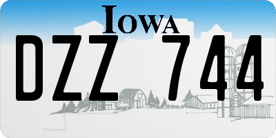 IA license plate DZZ744