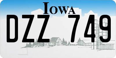 IA license plate DZZ749