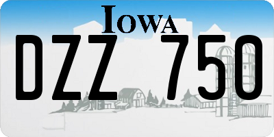 IA license plate DZZ750