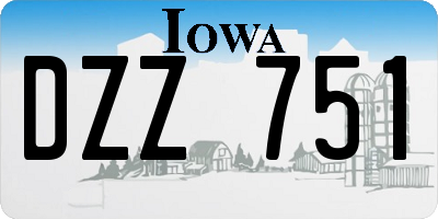 IA license plate DZZ751