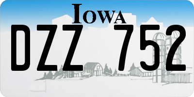 IA license plate DZZ752