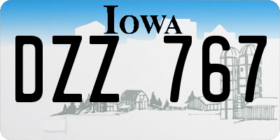 IA license plate DZZ767