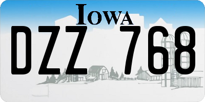 IA license plate DZZ768