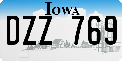 IA license plate DZZ769