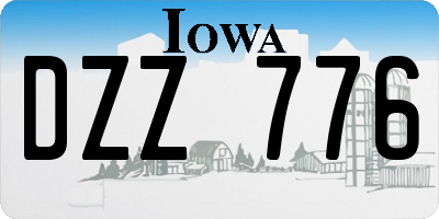 IA license plate DZZ776