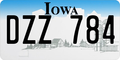 IA license plate DZZ784