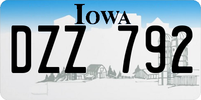 IA license plate DZZ792