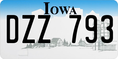 IA license plate DZZ793