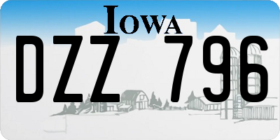 IA license plate DZZ796