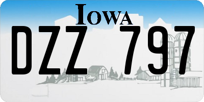 IA license plate DZZ797