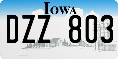 IA license plate DZZ803