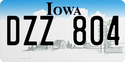 IA license plate DZZ804