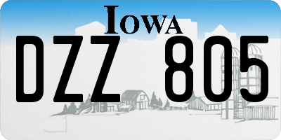 IA license plate DZZ805