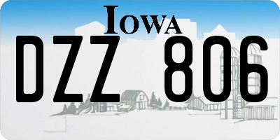 IA license plate DZZ806