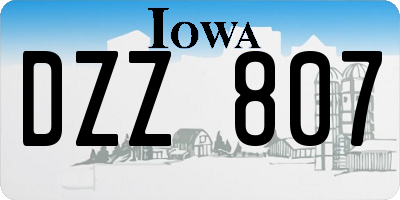 IA license plate DZZ807