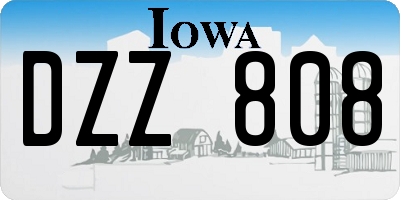 IA license plate DZZ808