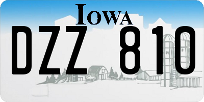 IA license plate DZZ810