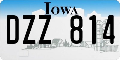 IA license plate DZZ814