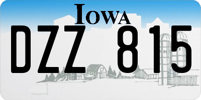IA license plate DZZ815