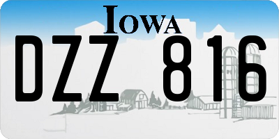 IA license plate DZZ816