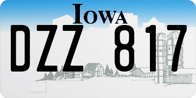 IA license plate DZZ817