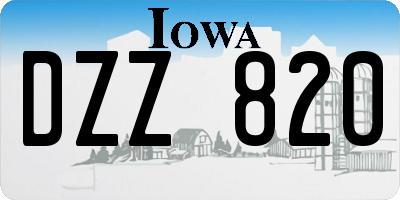 IA license plate DZZ820