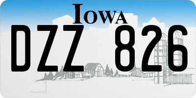 IA license plate DZZ826