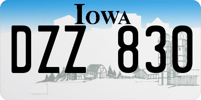 IA license plate DZZ830