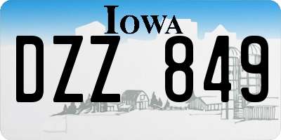 IA license plate DZZ849