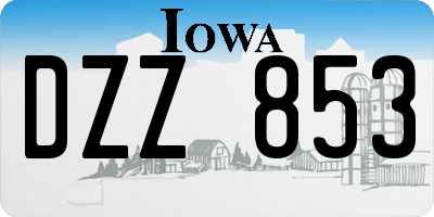 IA license plate DZZ853