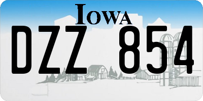 IA license plate DZZ854