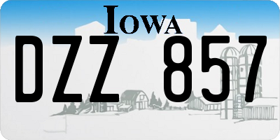 IA license plate DZZ857