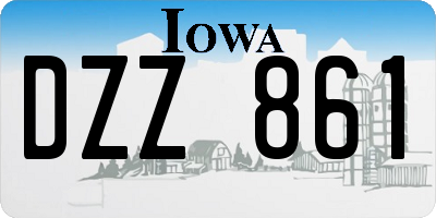 IA license plate DZZ861