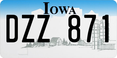 IA license plate DZZ871