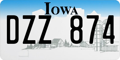 IA license plate DZZ874