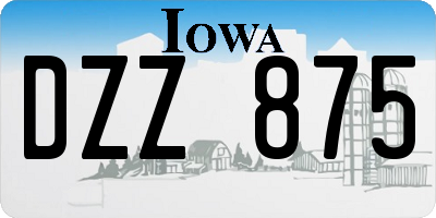 IA license plate DZZ875