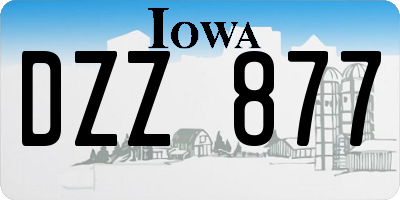 IA license plate DZZ877