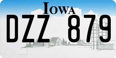 IA license plate DZZ879