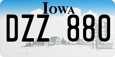 IA license plate DZZ880