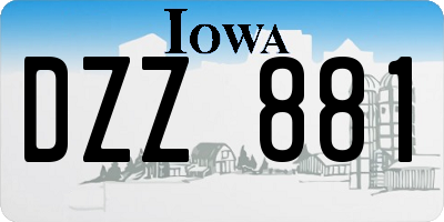 IA license plate DZZ881