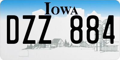 IA license plate DZZ884