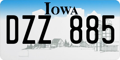 IA license plate DZZ885