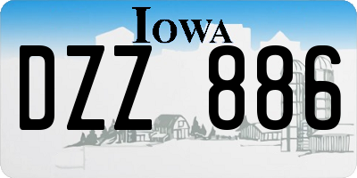 IA license plate DZZ886