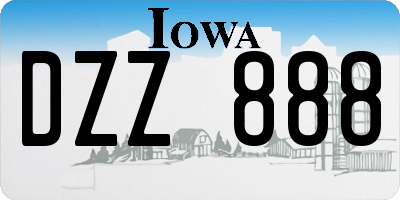 IA license plate DZZ888