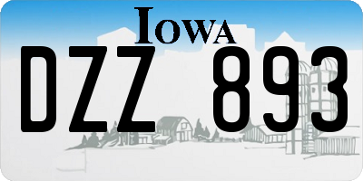 IA license plate DZZ893