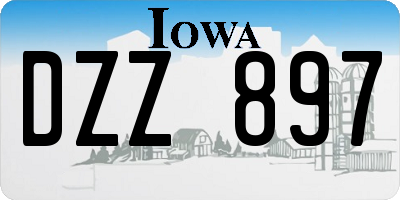 IA license plate DZZ897