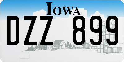 IA license plate DZZ899