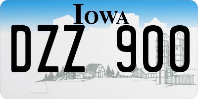 IA license plate DZZ900